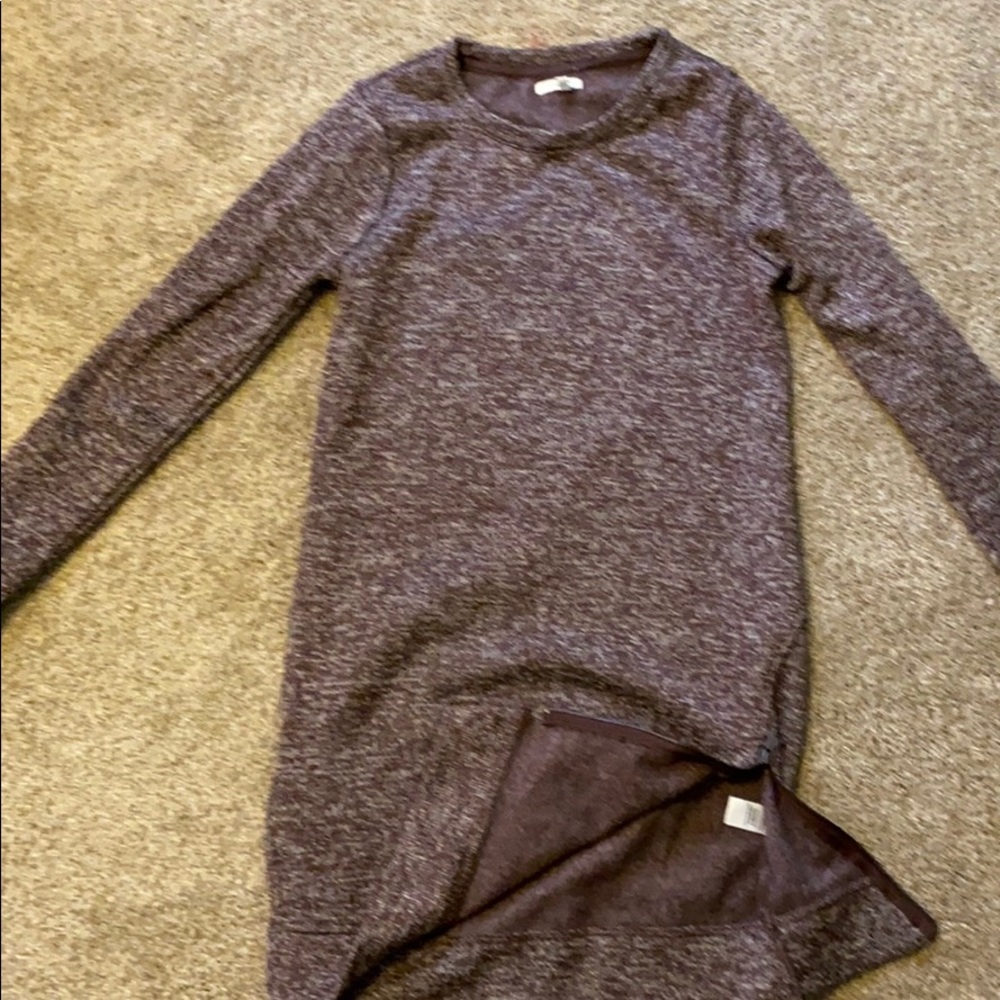 Long sleeve sweater dress with bottom zipper